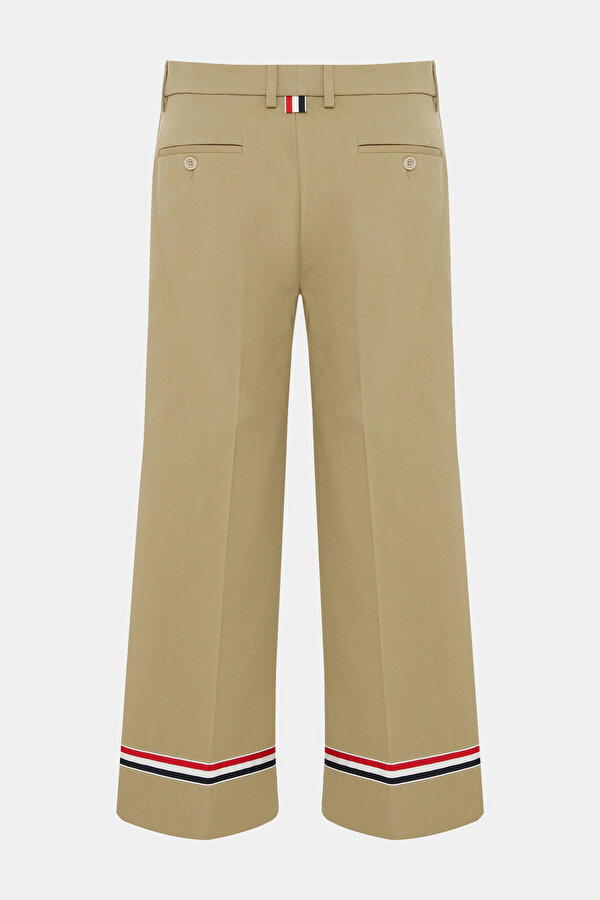 TAILORED KHAKI STRAIGHT CUT TROUSERS 2