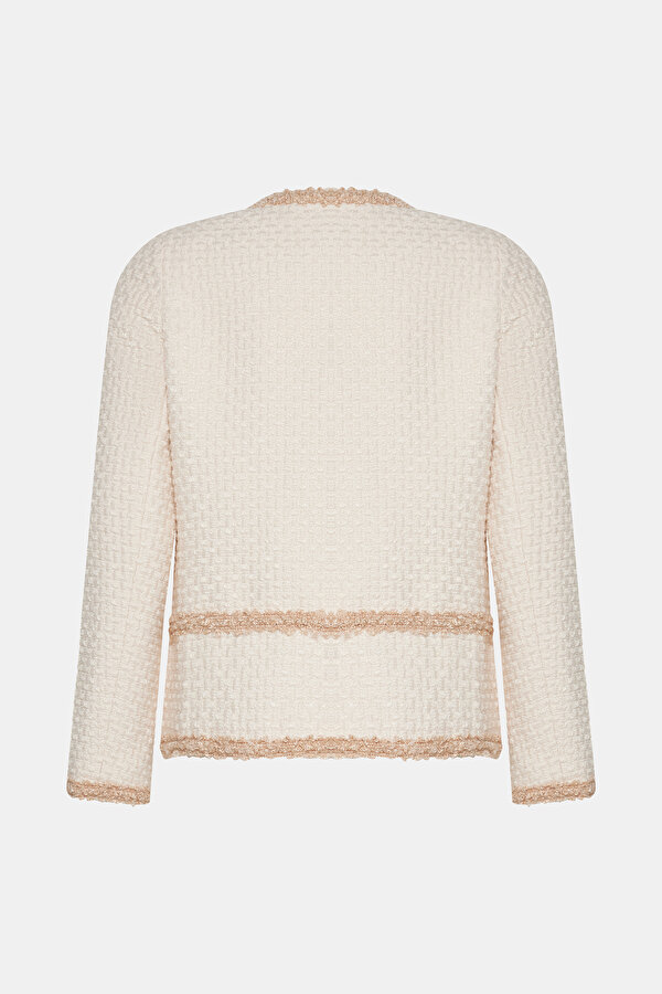 BEIGE BASIC / ROUND NECKLINE JACKET 2