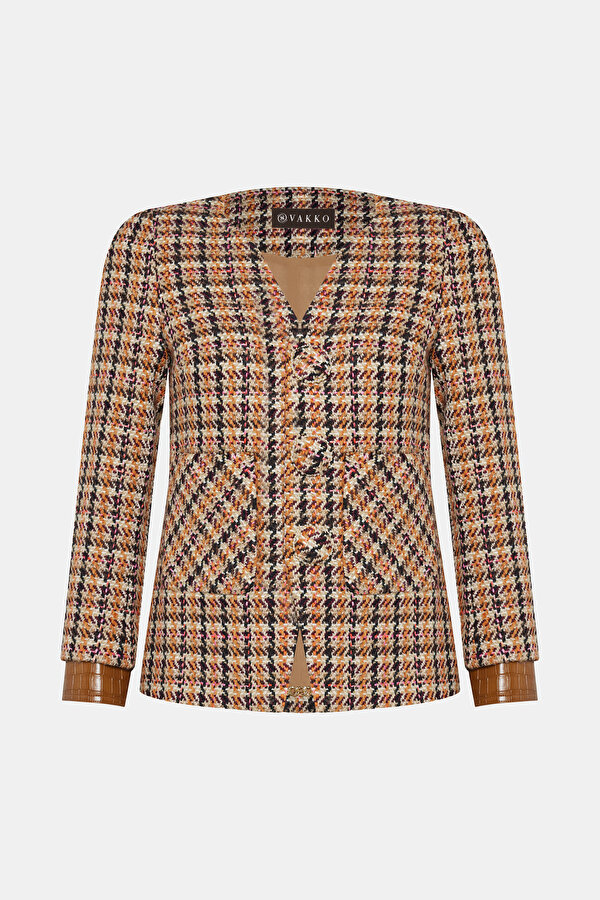MULTICOLOR MANDARIN COLLAR JACKET