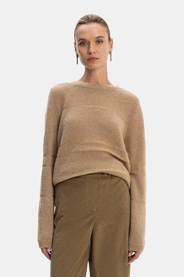 CAMEL BASIC / ROUND NECKLINE TRICOT