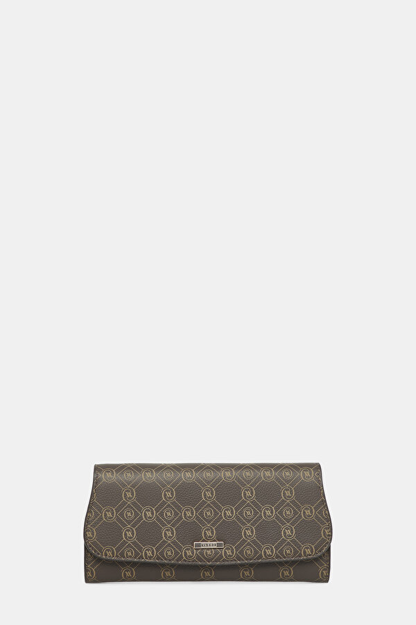 KAHVE MONOGRAM DERİ CÜZDAN