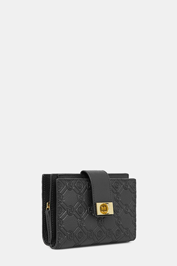 BLACK MONOGRAM LEATHER WALLET 2