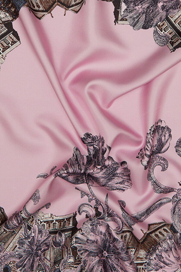 BEIGE OBJECT DESIGN TWILL SCARF 2