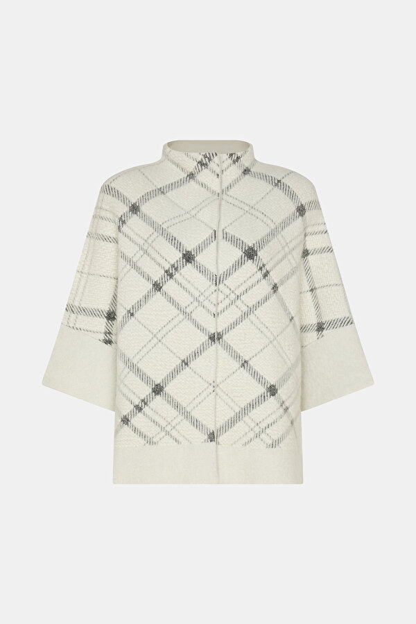 LIGHT GREY WOOL POLYAMIDE REEFER JACKET