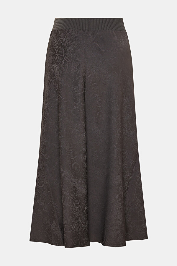 GREY JACQUARD VISCOSE/ACETATE SKIRT 2