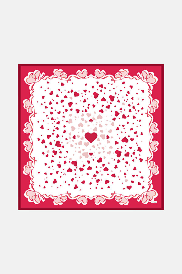 RED OBJECT DESIGN TWILL SCARF
