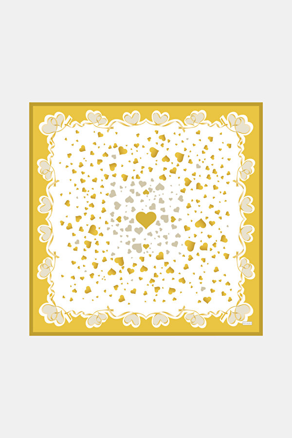 YELLOW OBJECT DESIGN TWILL SCARF