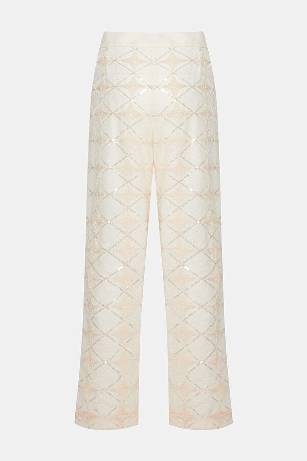 NATÜREL DANTELLİ STRAİGHT PANTOLON 2