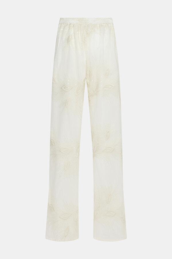 NATURAL LACY STRAIGHT TROUSERS 2