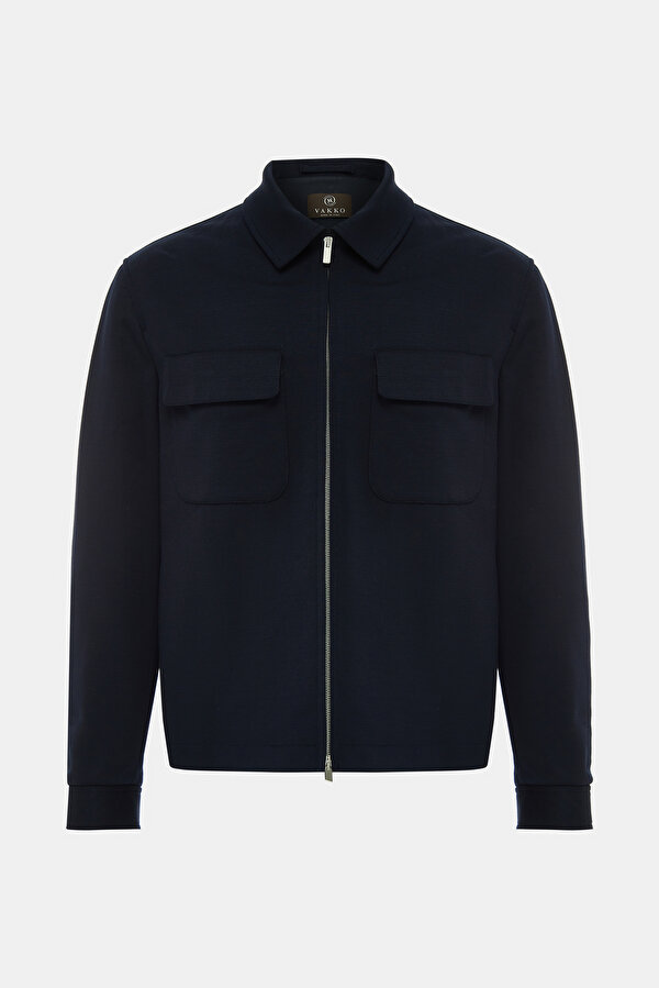 NAVY BLUE LYOCEL COAT