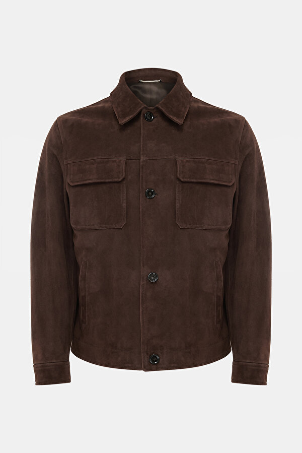 BROWN LEATHER COAT