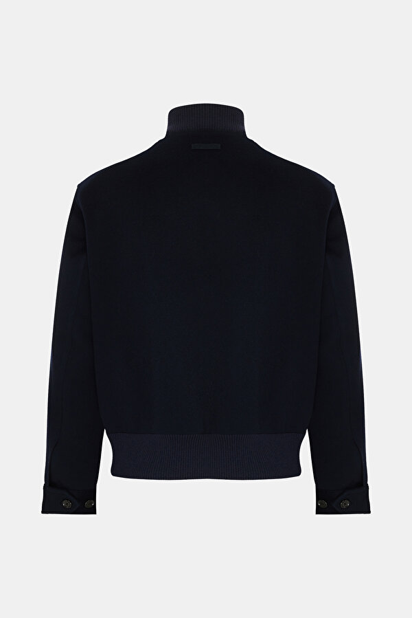 NAVY BLUE WOOL/CASHMERE COAT 2