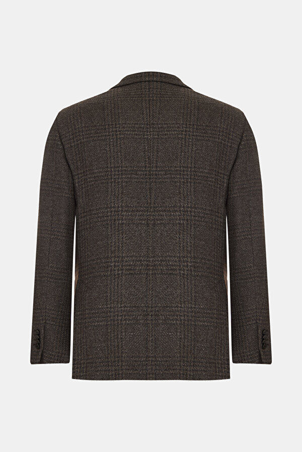 BROWN SURPLICE NECKLINE (CROSS-OVER NECKLINE) JACKET 2