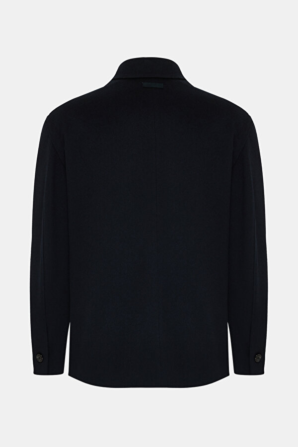 NAVY BLUE WOOL REEFER JACKET 2