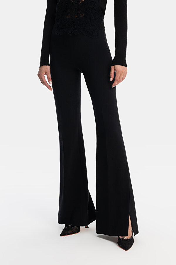 BLACK WIDE LEG TROUSERS 2