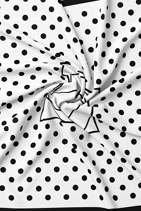 BLACK POLKA-DOT TWILL SCARF 2