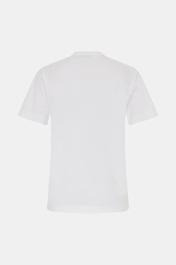 BEYAZ BİSİKLET YAKA T-SHIRT 2