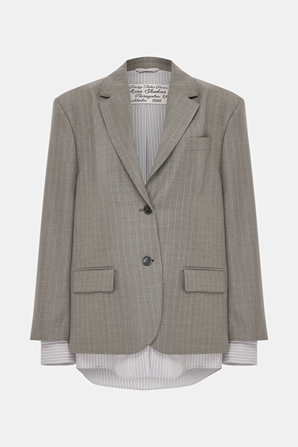 GREY BUTTONED WOOL JACKET