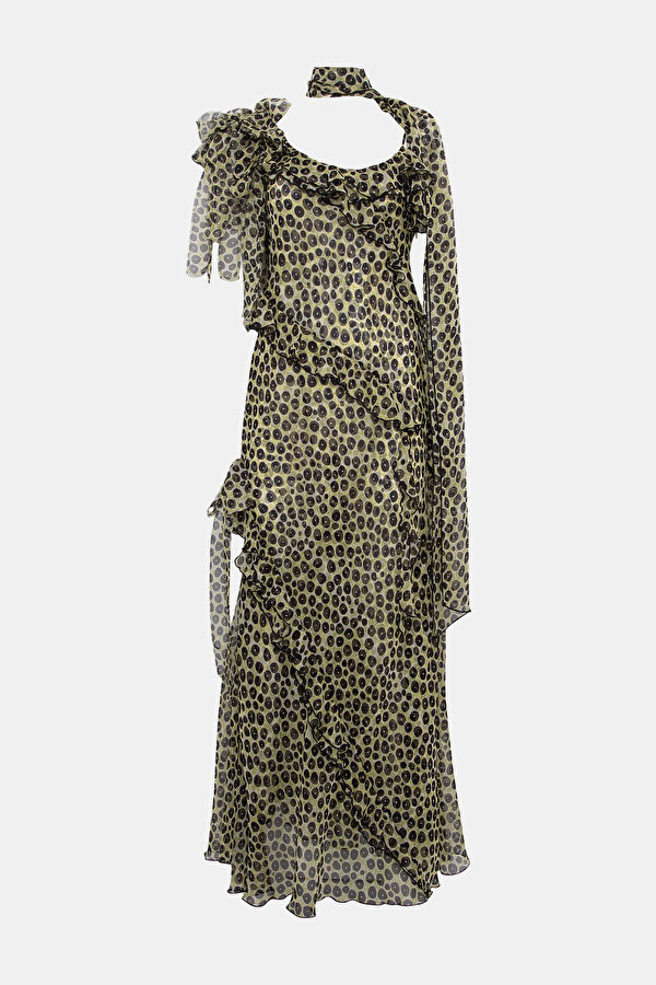 MULTICOLOR DESIGN FILLED MAXI DRESS